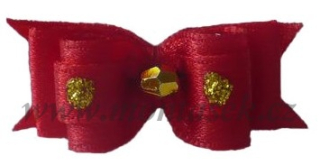 mini mašlička na sponce červeno zlatá 05