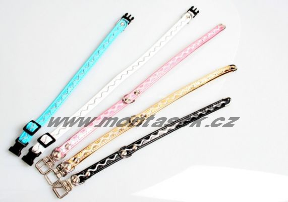 Vodítka pro psy - Vlnky, koženka 10mm