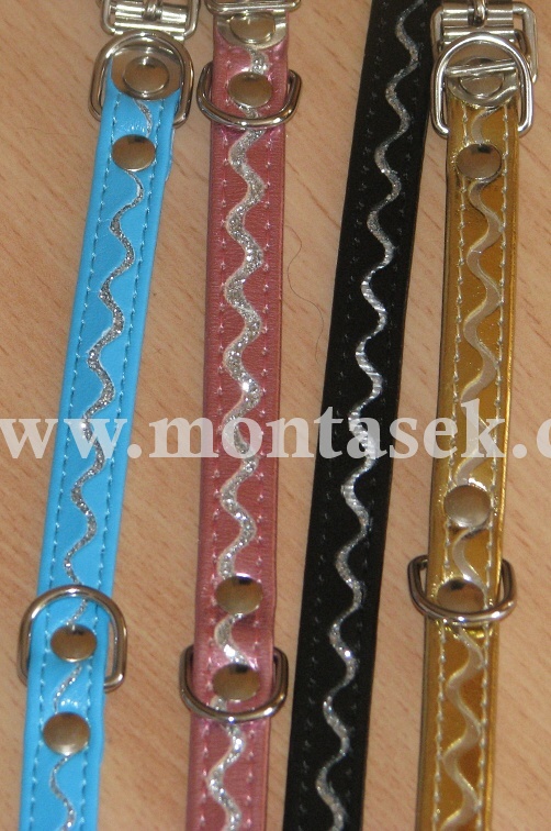 Vodítka pro psy - Vlnky, koženka 10mm