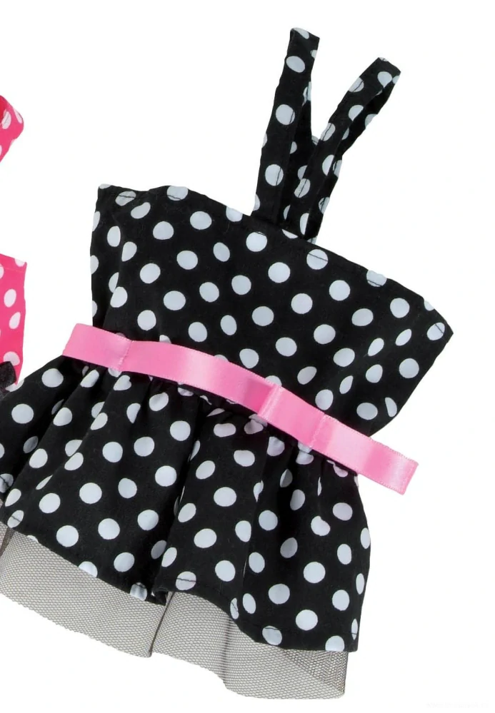 Šaty puntíkované pro fenky 20-26cm černá