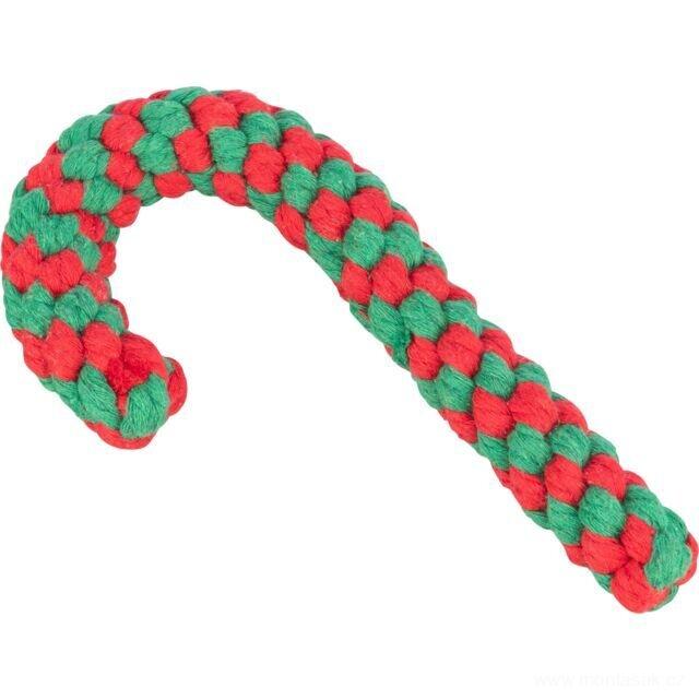 Vánoční bavlněné hračky pro psy, Xmas CANDY CANE - vánoční uzlovaná hůlka Trixie