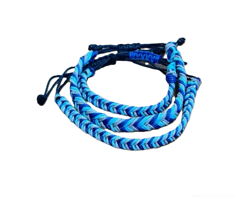 Macrame náramek pro psa i pána modrý
