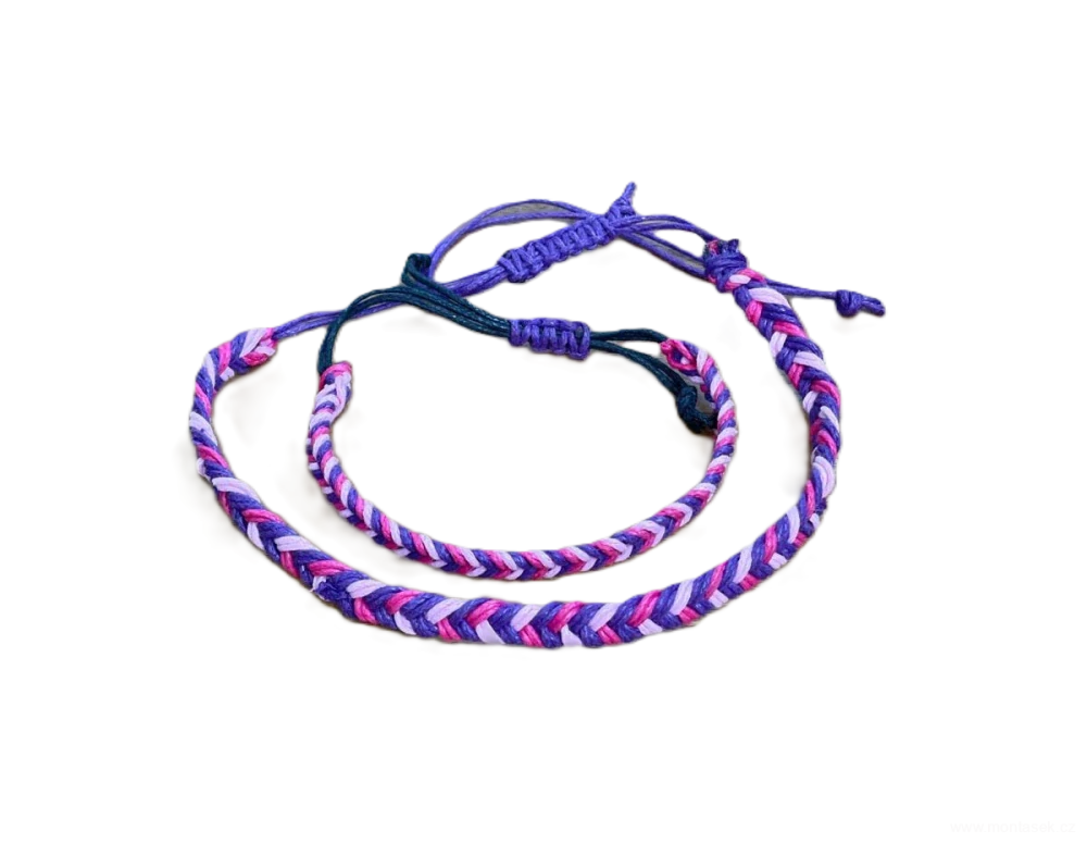 Macrame náramek pro psa i paničku růžový