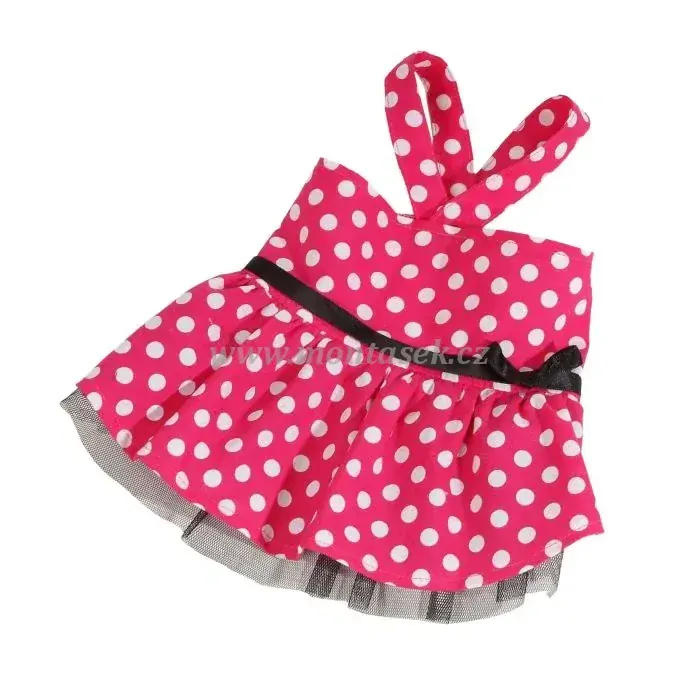Šaty puntíkované pro fenky 28-32cm černá