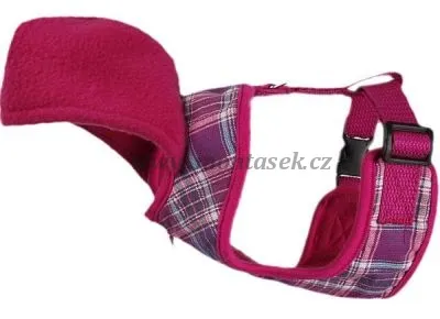 Postroj pro malého psa, s kapucí růžový