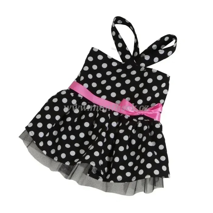 Šaty puntíkované pro fenky 28-32cm černá