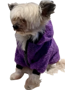 Mikina pro psa, fialová na zip 