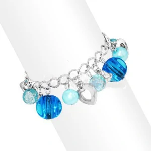 Módní náramek modrý s přívěsky 91