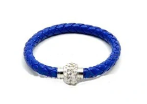 Náramek pletený modrý 49