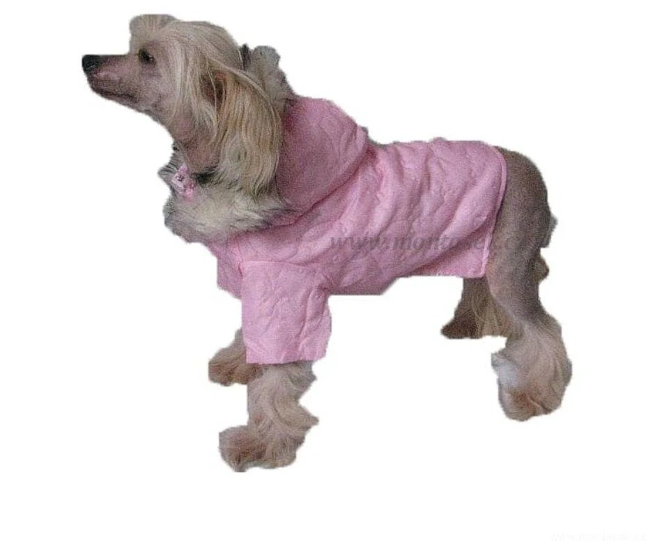 Bunda pro psa zimní růžová prošívaná 