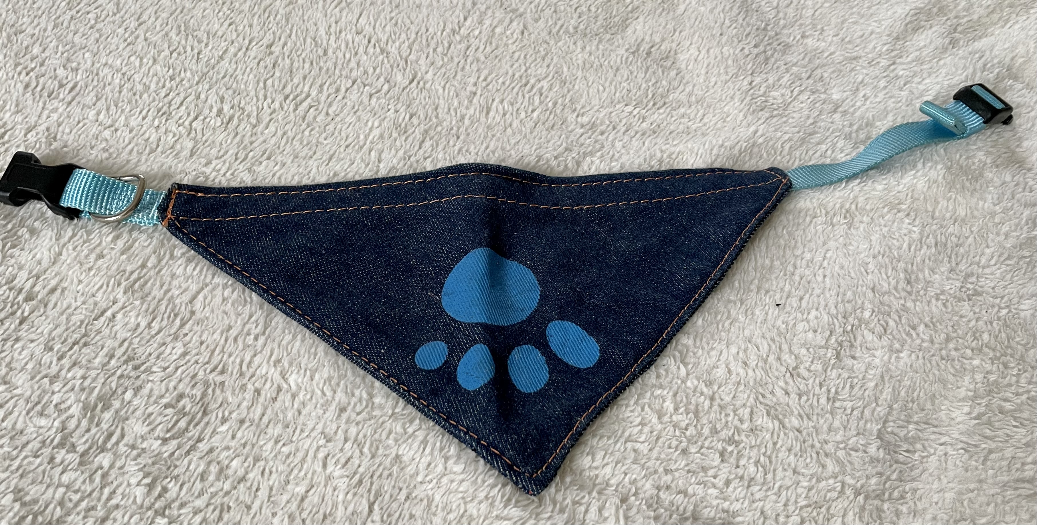 Modrý obojek pro psa šátek 15mm