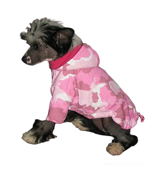 Bunda pro psa army růžová 25cm