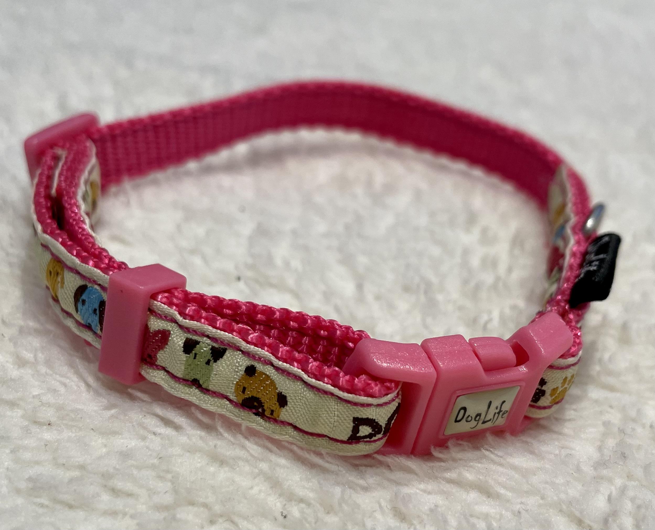 Obojek nylonový pro psa, kočku růžový 10mm