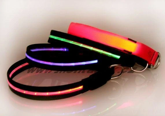 Obojek pro psy nylon svítící 25mm