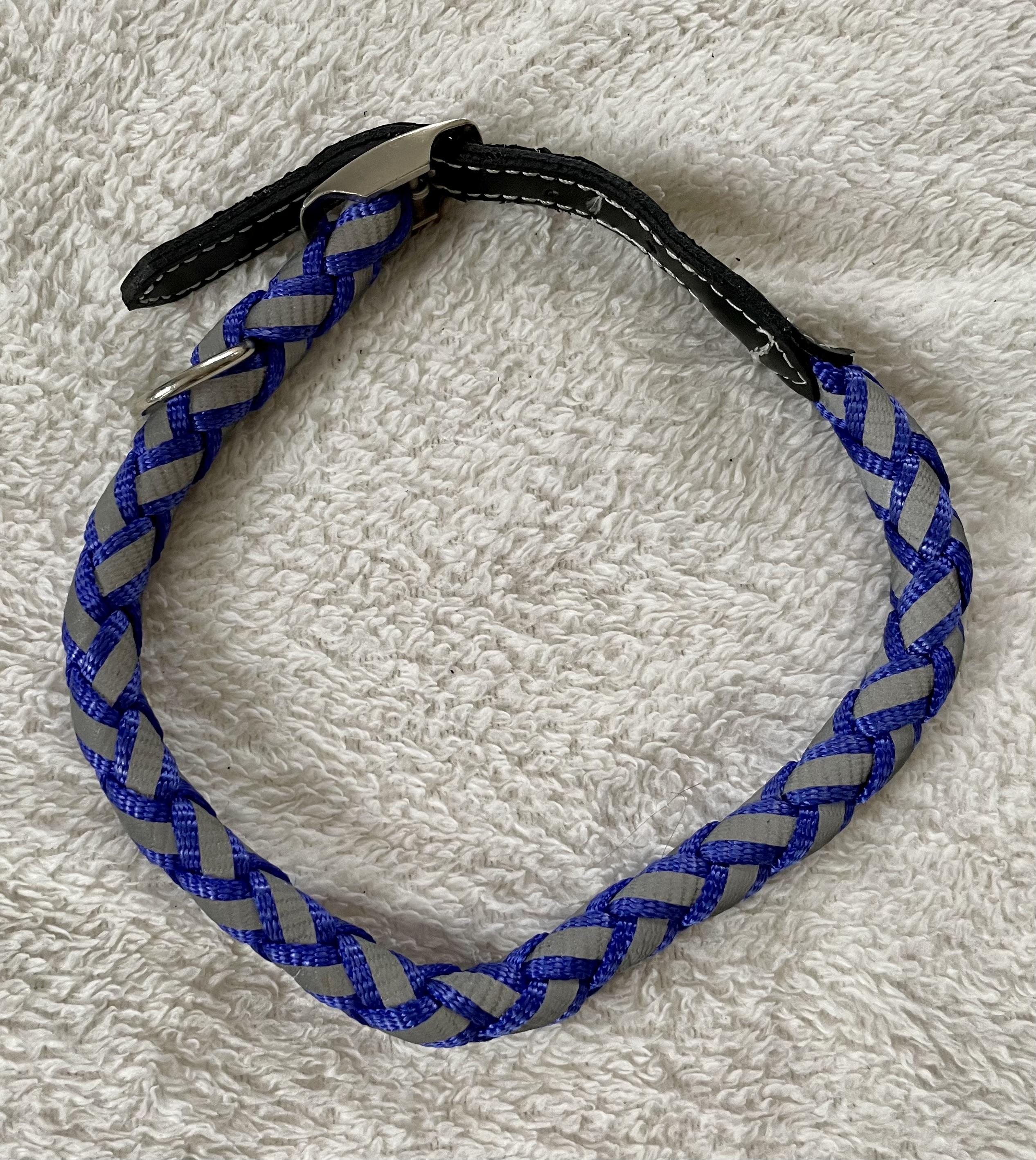 Modrý reflexní obojek pro psa 15mm