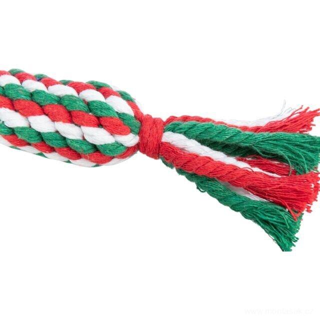 Vánoční bavlněný uzel pro psa, Xmas CANDY - vánoční uzlovaný bombon