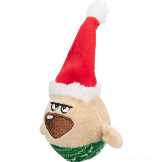 Vánoční skřítek pro psa, kočku - Xmas GNOME - vánoční plyšový míček skřítek, chrastící