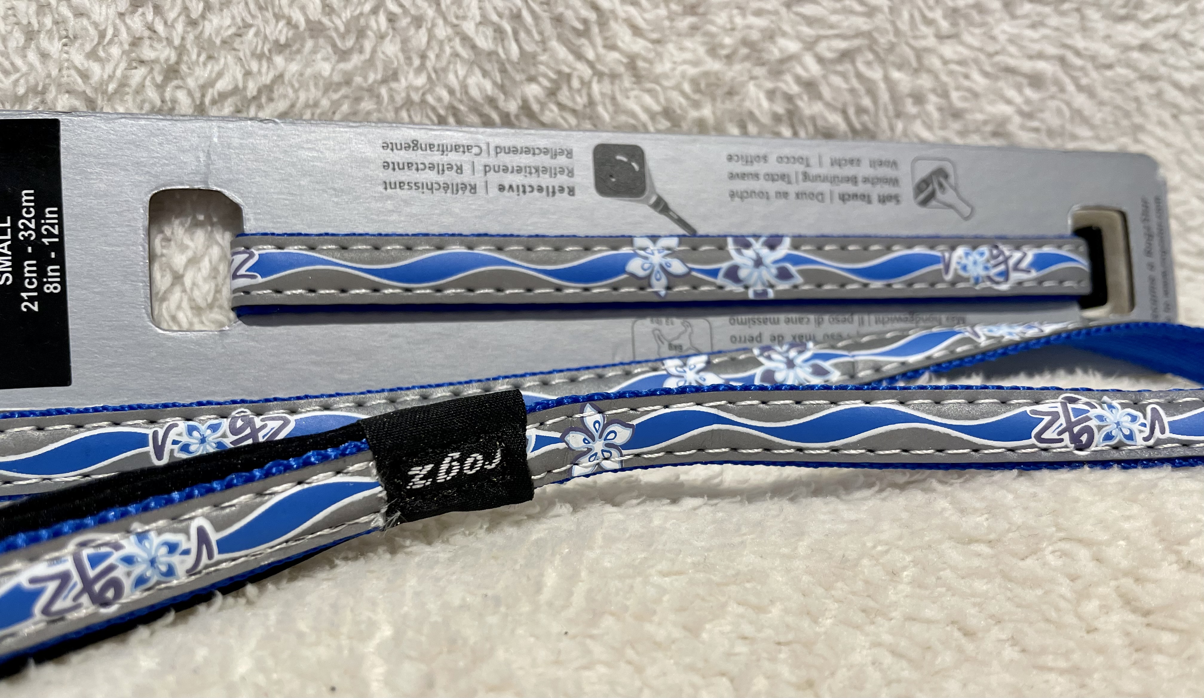 Set vodítko a obojek modrý podšitý, pro malé psy 10mm