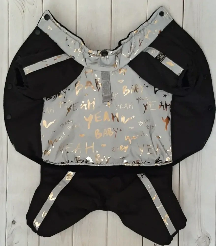 Zimní kombineza pro psa černá reflexní 36-41cm