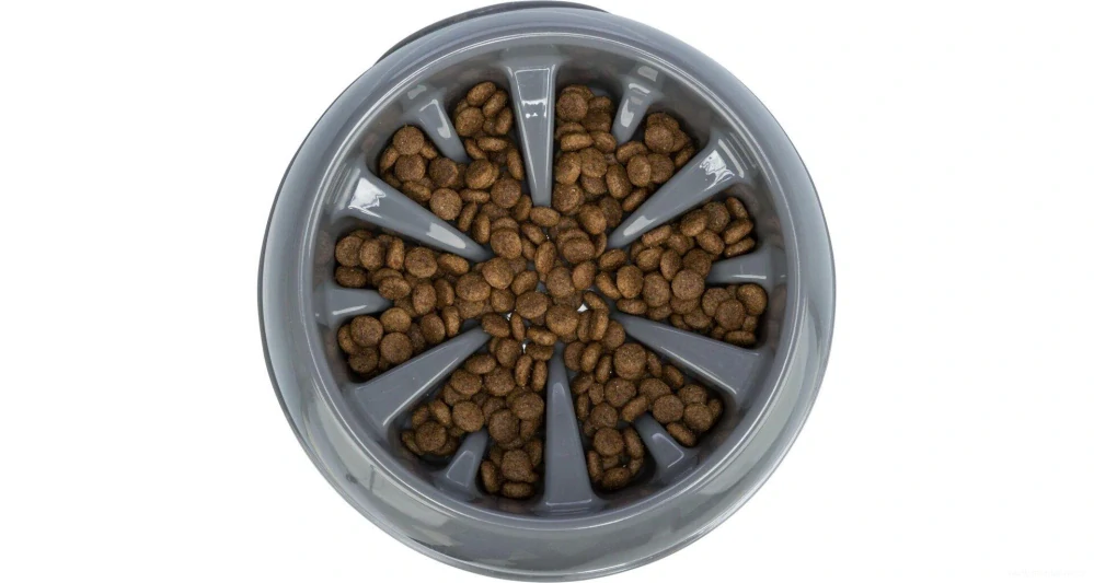 Miska pro psy k pomalému krmení, design slunečnice, plast/TPR 0,3 l/ ø 16 cm