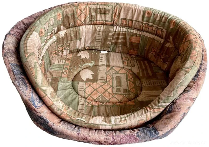 Pelíšek ovál vysoký mikroplyš hnědý