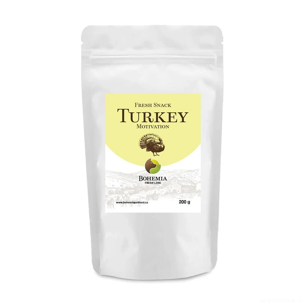 Masové pamlsky pro psy krůtí BOHEMIA FRESH Snack TURKEY motivation 200g