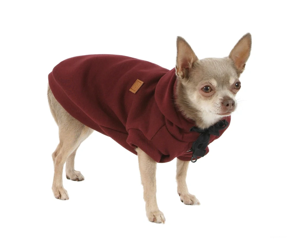 Stylová mikina pro psa vínová 28-30cm M