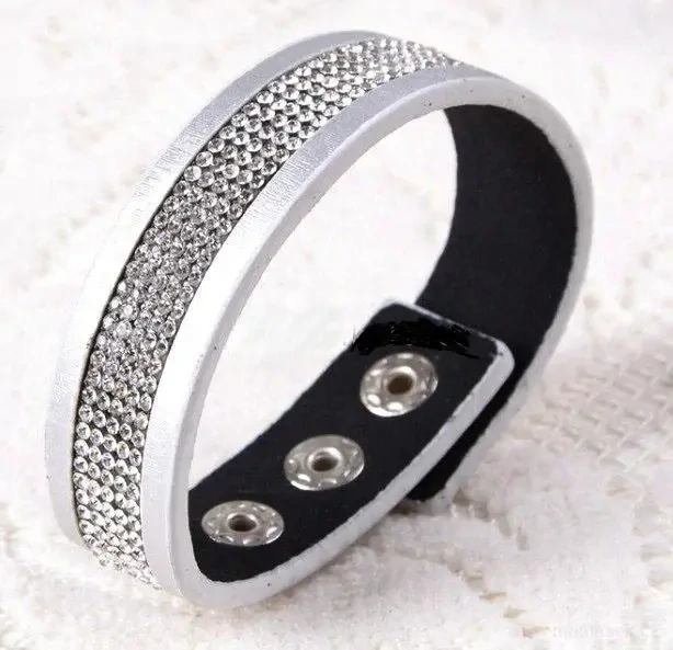 Dámský náramek s křištály šedý