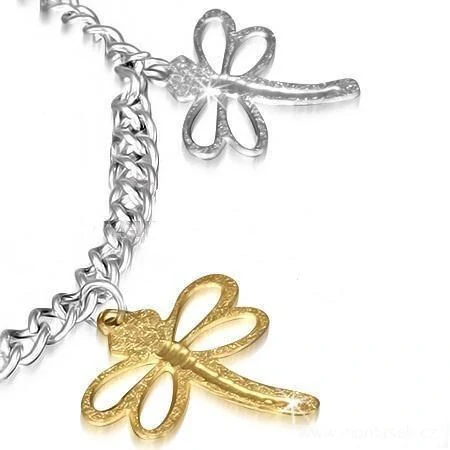 Náramek barevný ocel vážky 44