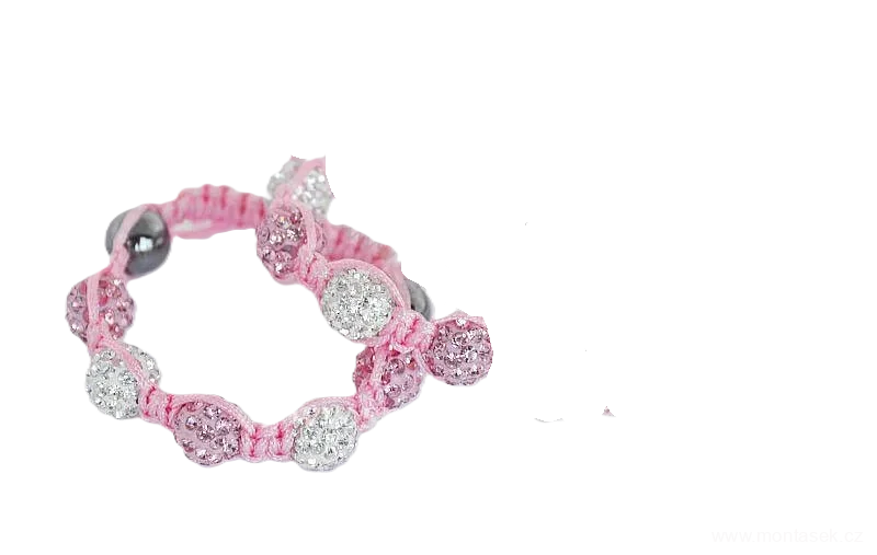 Náramek dětský Shamballa růžový 69