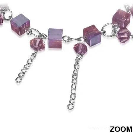 Náramek fialové korálky 39