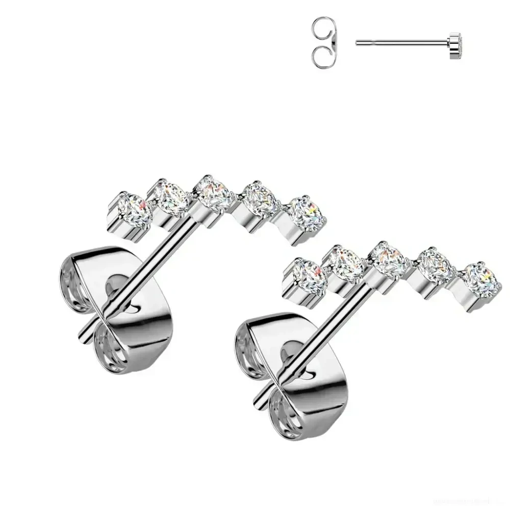 Ocelové náušnice se zirkony