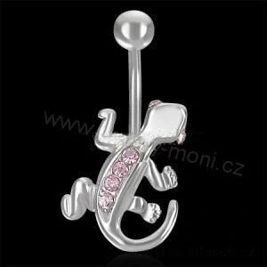 Piercing ještěrka se zirkony 825