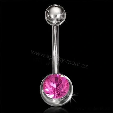 Piercing ocel do pupíku růžový 61