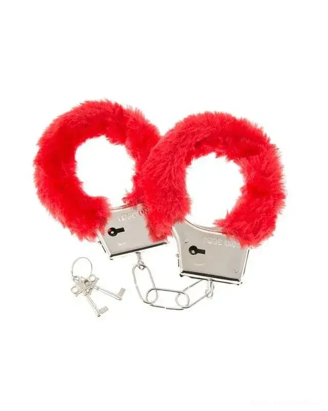 Plyšová pouta červená