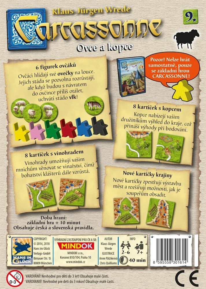 Carcassonne: Ovce a kopce