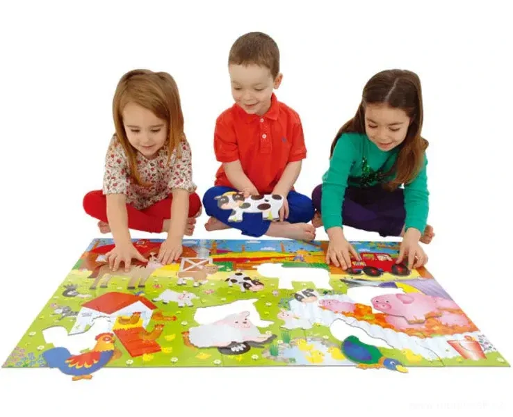 Velké podlahové puzzle – zvířátka v džungli