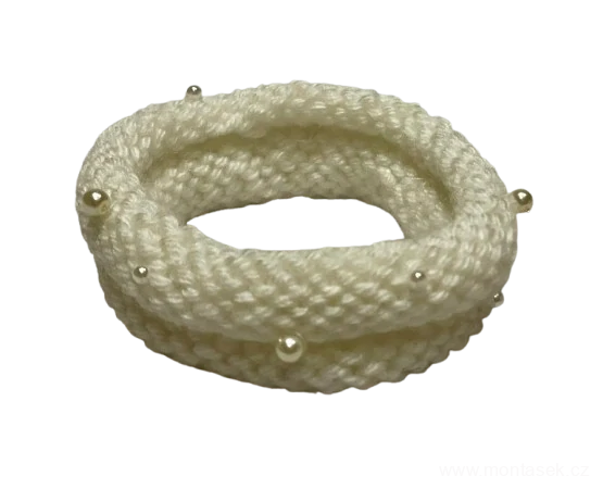 Bílý ozdobný obojek pro psy a kočky s perličkami