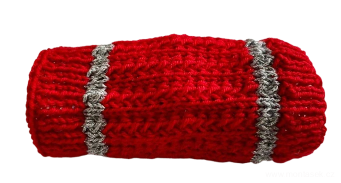 Smaragdový pletený nákrčník s lesklým pruhem – Monťásek