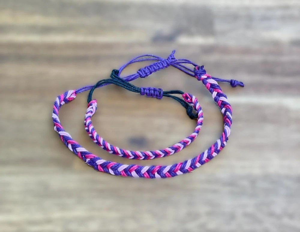 Macrame náramek pro malého psa nebo paničku růžový