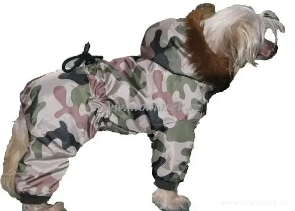 Zimní kombinéza pro psa, maskáč 25cm
