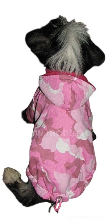 Bunda pro psa army růžová 25cm