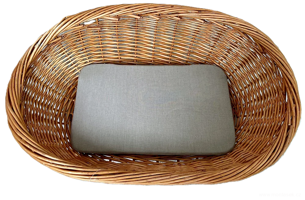 Proutěný pelech pro psy s polštářem 60cm
