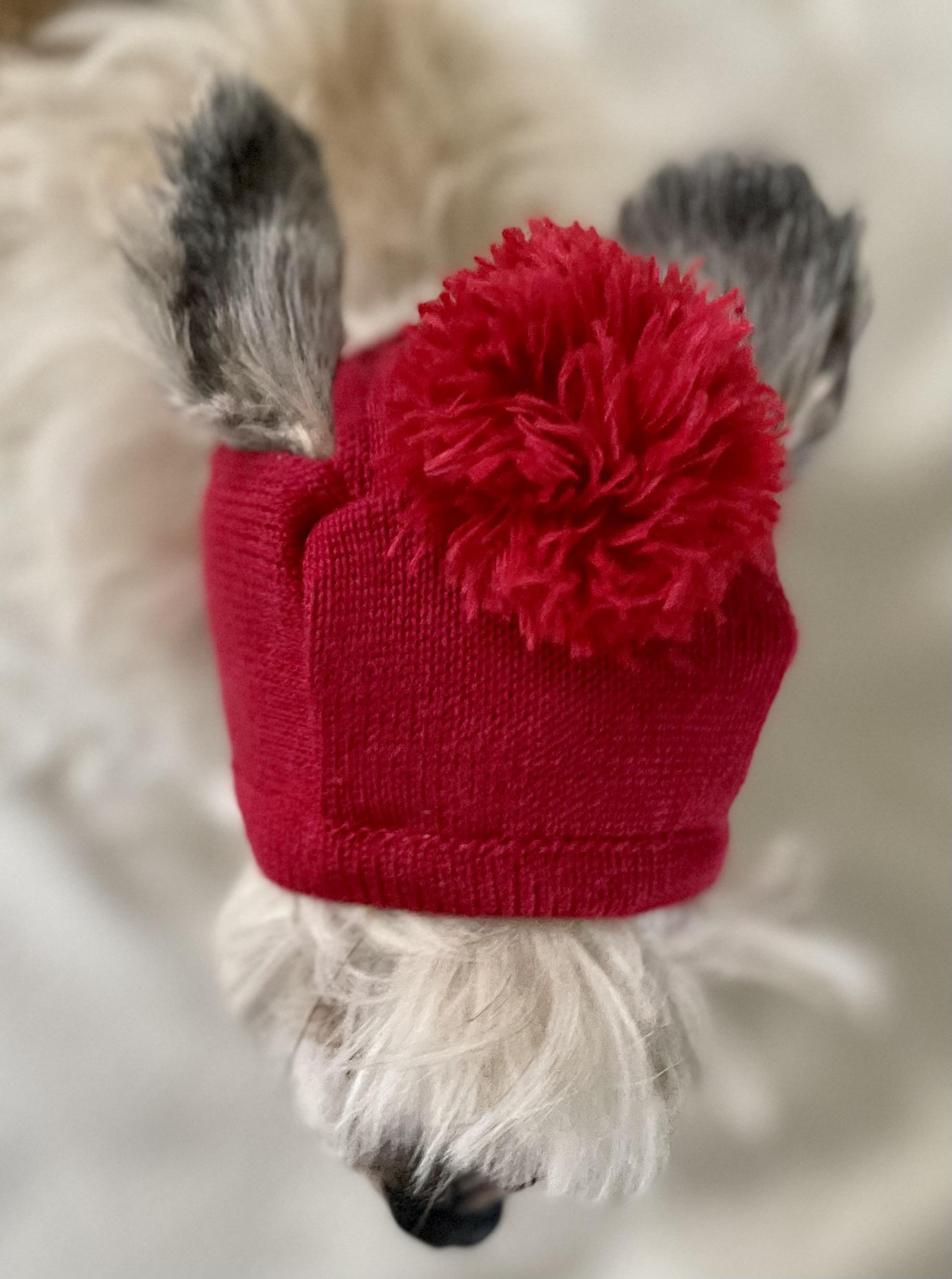 Růžová zimní čepice pro psa