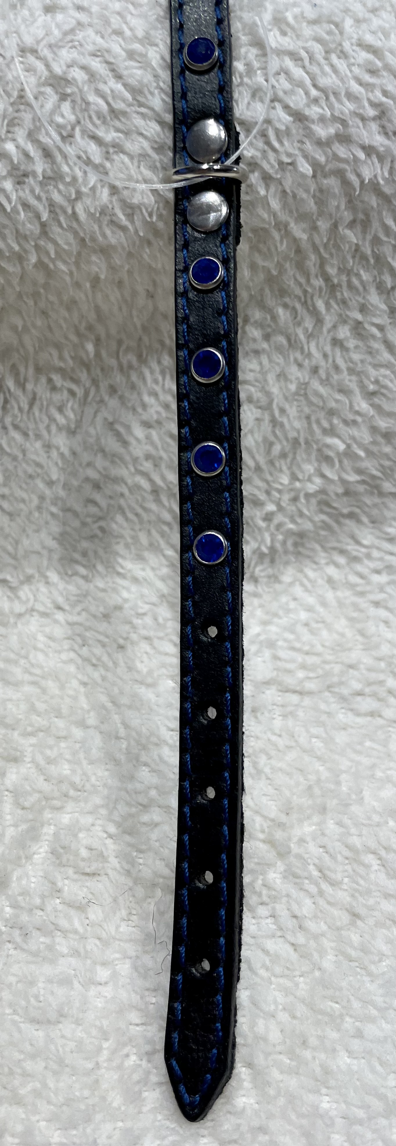 Černý obojek s kamínky pro štěně nebo malého psa 10mm