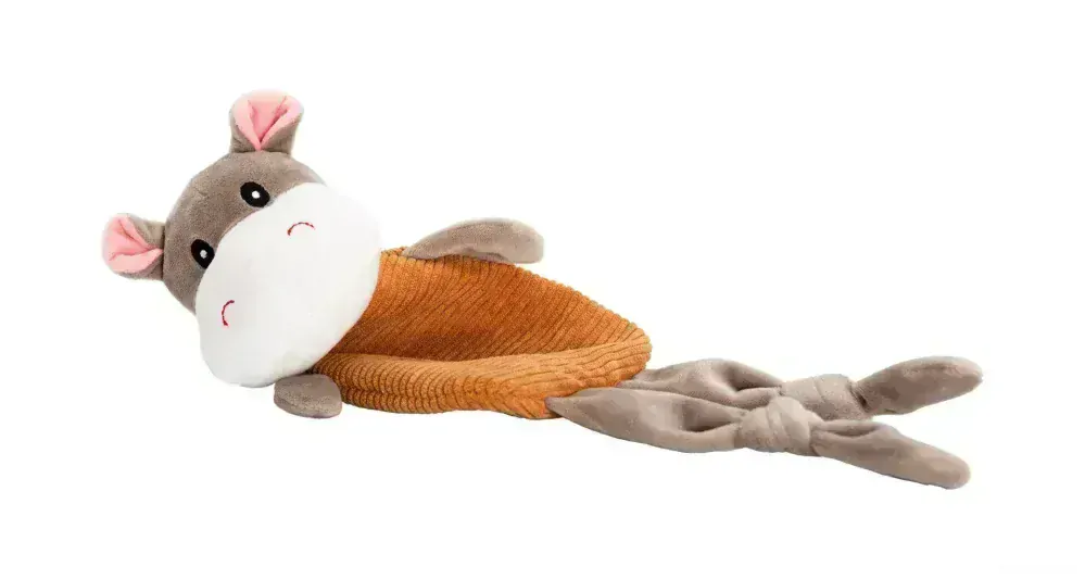 Šustící hračka pro psy, pískací hrošík 31cm
