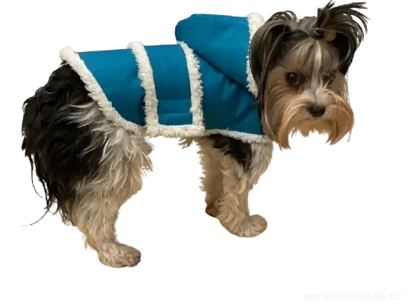 Vesta pro psa s kožíškem 24cm petrolejová