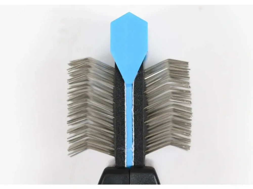 Profesionální kartáč pro psy Show Tech+ Flex Groom – modrý, pevné drátky, ergonomický