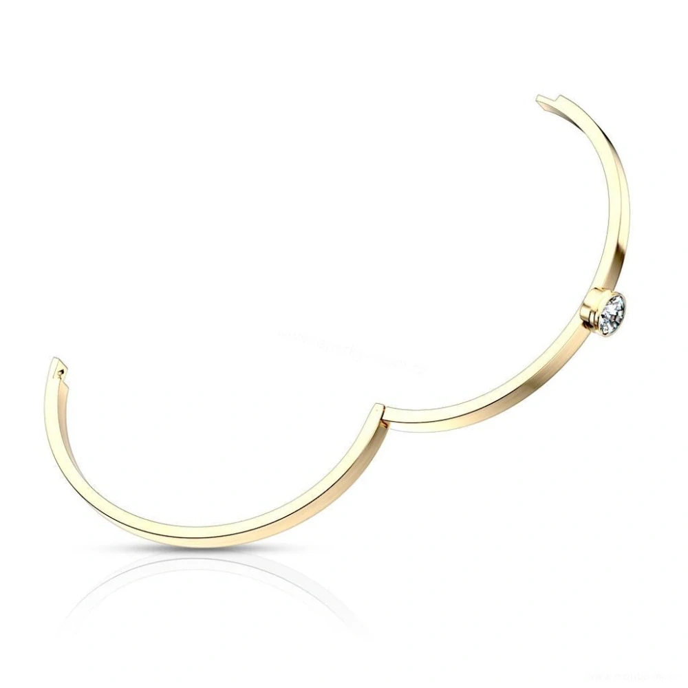 Pevný náramek pozlacený s kamínkem