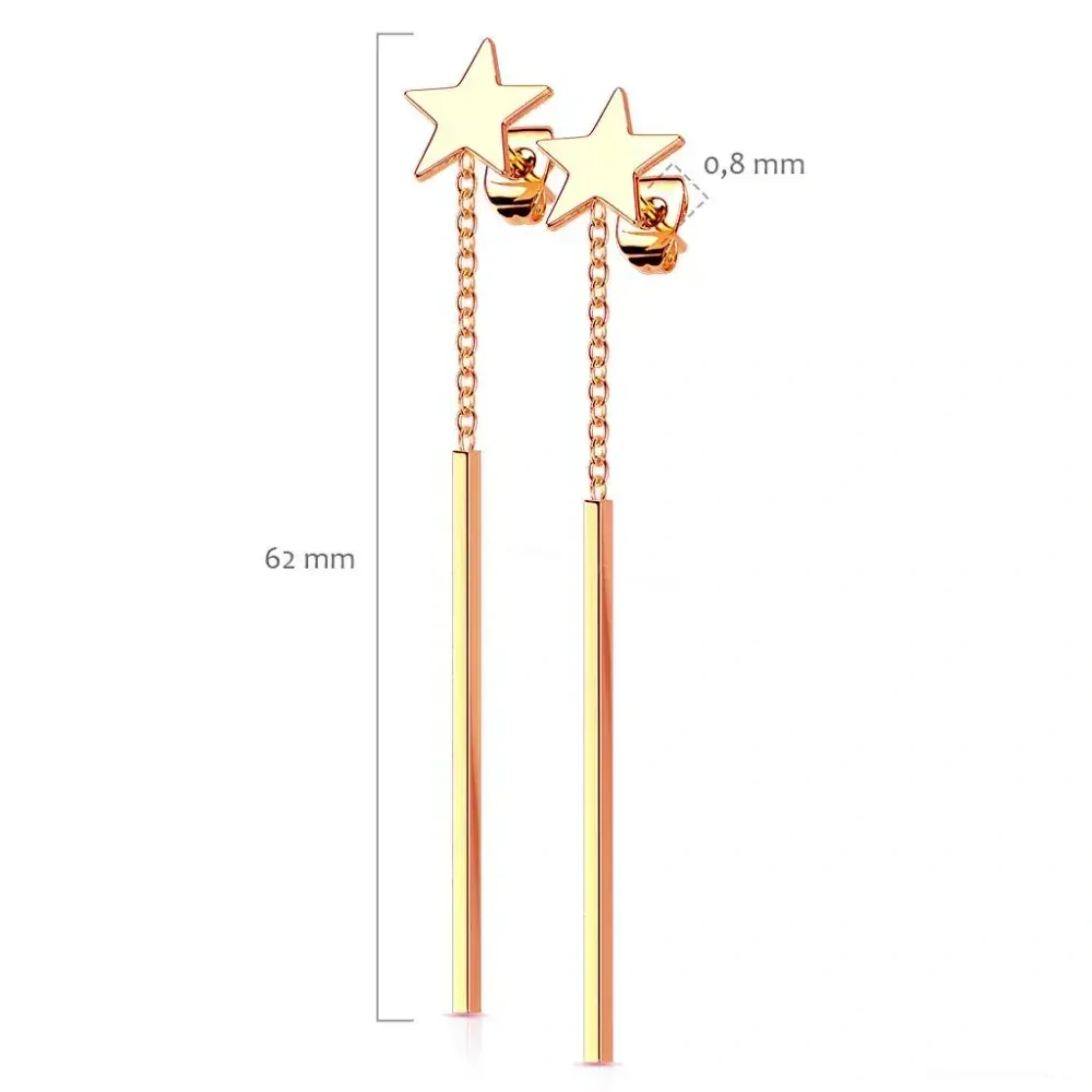 Zlacené visací náušnice s hvězdou